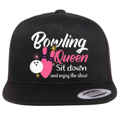 Bowling Queen, Funny Bowling Flatbill Hat
