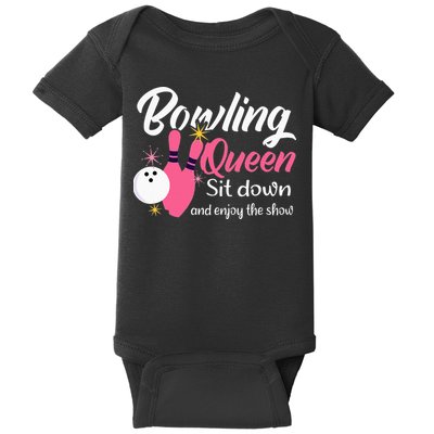 Bowling Queen, Funny Bowling Baby Bodysuit