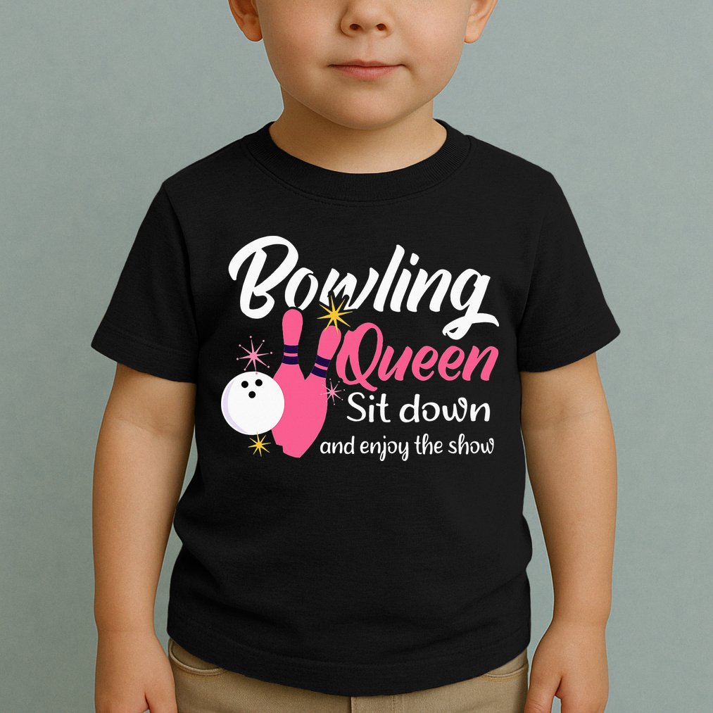 Bowling Queen, Funny Bowling Toddler T-Shirt