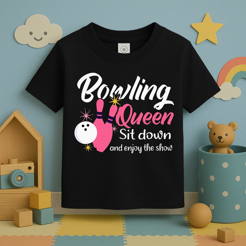 Bowling Queen, Funny Bowling Toddler T-Shirt