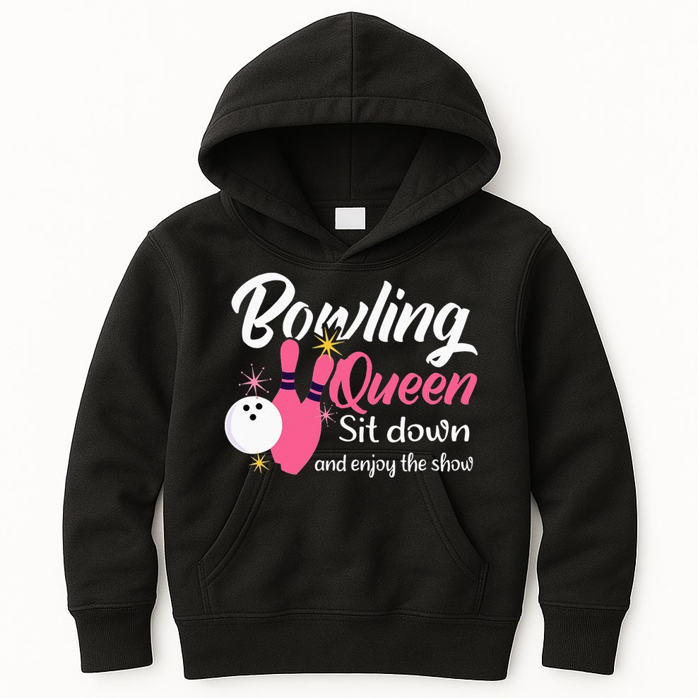 Bowling Queen, Funny Bowling Kids Hoodie