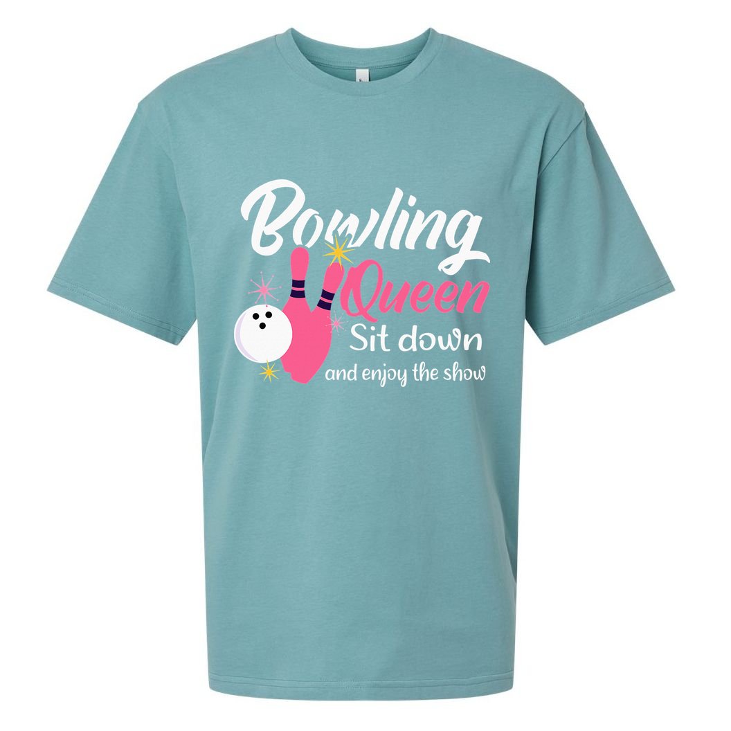 Bowling Queen, Funny Bowling Sueded Cloud Jersey T-Shirt