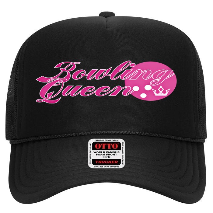 Bowling Queen Gift High Crown Mesh Back Trucker Hat