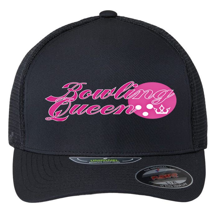 Bowling Queen Gift Flexfit Unipanel Trucker Cap