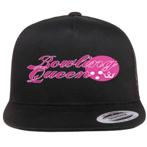 Bowling Queen Gift Flat Bill Trucker Hat