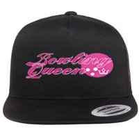 Bowling Queen Gift Flat Bill Trucker Hat