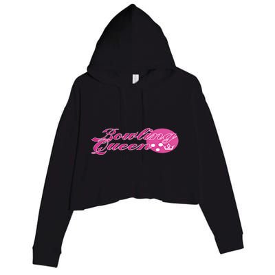 Bowling Queen Gift Crop Fleece Hoodie