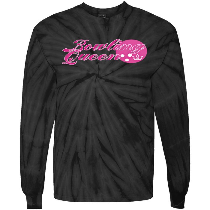 Bowling Queen Gift Tie-Dye Long Sleeve Shirt