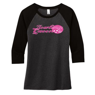 Bowling Queen Gift Women's Tri-Blend 3/4-Sleeve Raglan Shirt