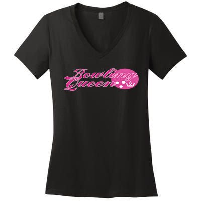 Bowling Queen Gift Women's V-Neck T-Shirt