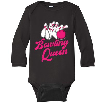 Bowling Queen Gift Baby Long Sleeve Bodysuit