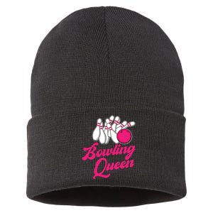 Bowling Queen Gift Sustainable Knit Beanie