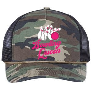 Bowling Queen Gift Retro Rope Trucker Hat Cap