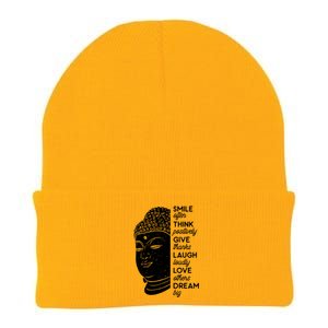 Buddha Quote Head Smile Often Yoga Cool Gift Knit Cap Winter Beanie