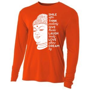 Buddha Quote Head Smile Often Yoga Cool Gift Cooling Performance Long Sleeve Crew