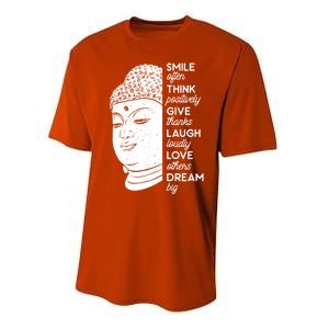 Buddha Quote Head Smile Often Yoga Cool Gift Performance Sprint T-Shirt