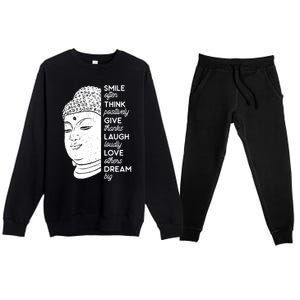 Buddha Quote Head Smile Often Yoga Cool Gift Premium Crewneck Sweatsuit Set