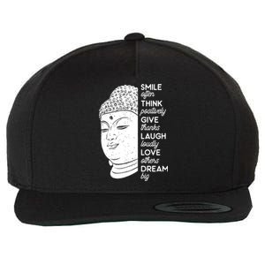 Buddha Quote Head Smile Often Yoga Cool Gift Wool Snapback Cap