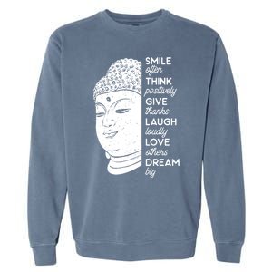 Buddha Quote Head Smile Often Yoga Cool Gift Garment-Dyed Sweatshirt