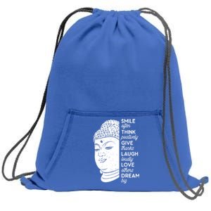 Buddha Quote Head Smile Often Yoga Cool Gift Sweatshirt Cinch Pack Bag