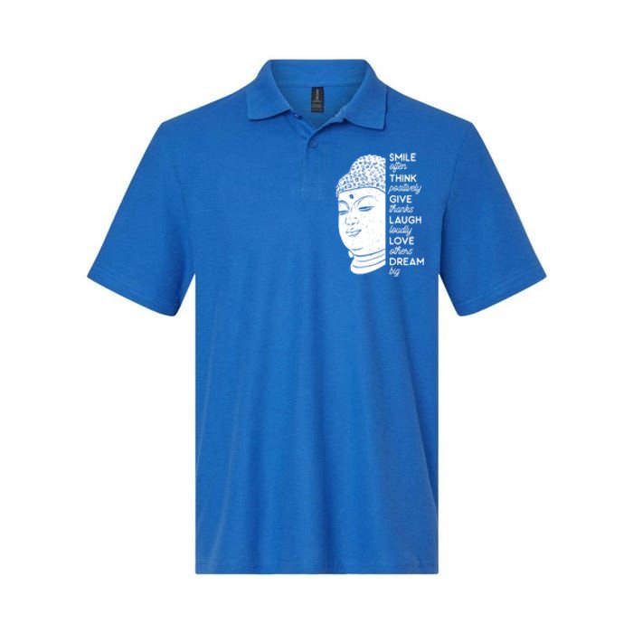 Buddha Quote Head Smile Often Yoga Cool Gift Softstyle Adult Sport Polo