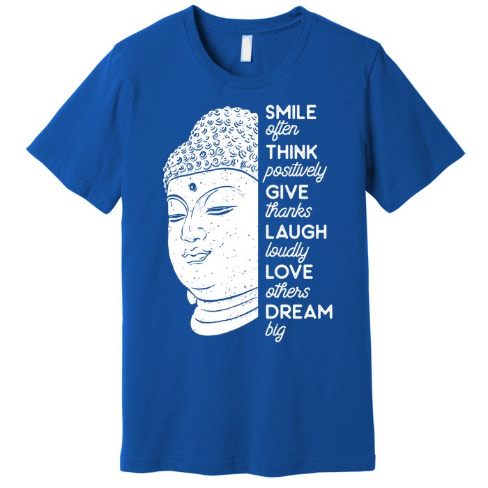 Buddha Quote Head Smile Often Yoga Cool Gift Premium T-Shirt