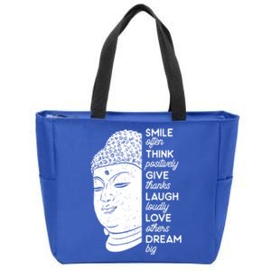 Buddha Quote Head Smile Often Yoga Cool Gift Zip Tote Bag