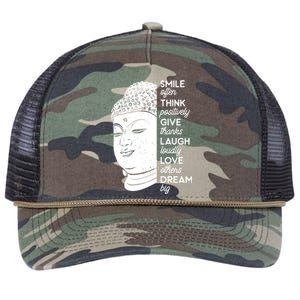 Buddha Quote Head Smile Often Yoga Cool Gift Retro Rope Trucker Hat Cap