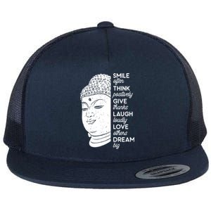 Buddha Quote Head Smile Often Yoga Cool Gift Flat Bill Trucker Hat