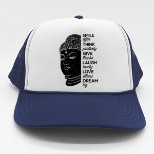 Buddha Quote Head Smile Often Yoga Cool Gift Trucker Hat