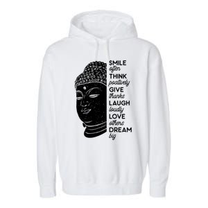 Buddha Quote Head Smile Often Yoga Cool Gift Garment-Dyed Fleece Hoodie