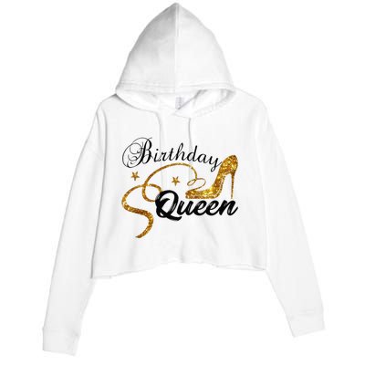 Birthday Queen Happy Birthday Party Funny Gifts Crop Fleece Hoodie