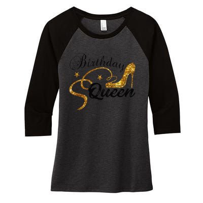 Birthday Queen Happy Birthday Party Funny Gifts Women's Tri-Blend 3/4-Sleeve Raglan Shirt