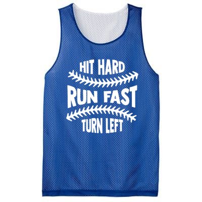 Baseball Quote Hit Hard Run Fast Turn Left Funny Phrase Gift Mesh Reversible Basketball Jersey Tank