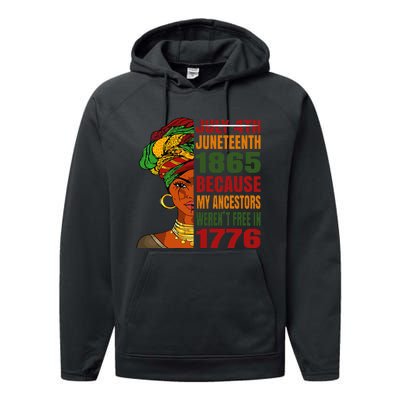 Black Queen Juneteenth 1865 Freedom African American Performance Fleece Hoodie