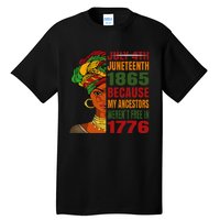 Black Queen Juneteenth 1865 Freedom African American Tall T-Shirt