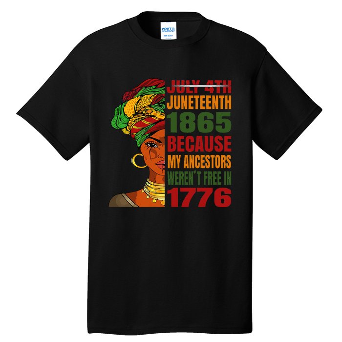 Black Queen Juneteenth 1865 Freedom African American Tall T-Shirt