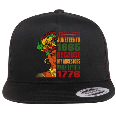 Black Queen Juneteenth 1865 Freedom African American Flat Bill Trucker Hat