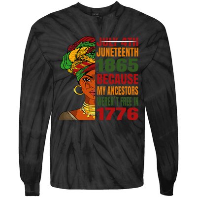 Black Queen Juneteenth 1865 Freedom African American Tie-Dye Long Sleeve Shirt