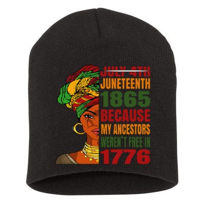 Black Queen Juneteenth 1865 Freedom African American Short Acrylic Beanie