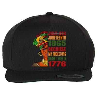 Black Queen Juneteenth 1865 Freedom African American Wool Snapback Cap