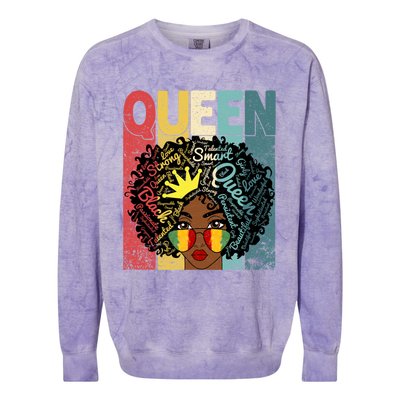 Black Queen Juneteenth Blm Black History Month Melanin Gift Colorblast Crewneck Sweatshirt