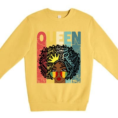 Black Queen Juneteenth Blm Black History Month Melanin Gift Premium Crewneck Sweatshirt