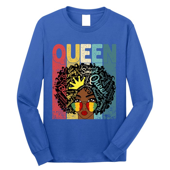 Black Queen Juneteenth Blm Black History Month Melanin Gift Long Sleeve Shirt