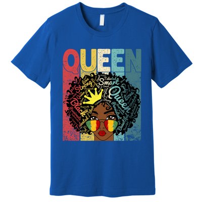 Black Queen Juneteenth Blm Black History Month Melanin Gift Premium T-Shirt