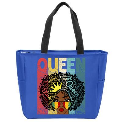 Black Queen Juneteenth Blm Black History Month Melanin Gift Zip Tote Bag