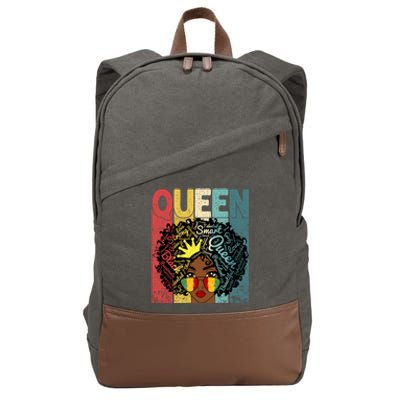 Black Queen Juneteenth Blm Black History Month Melanin Gift Cotton Canvas Backpack