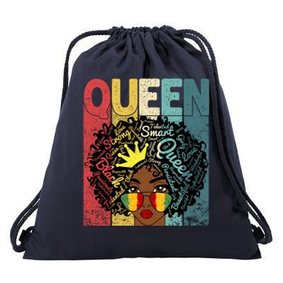 Black Queen Juneteenth Blm Black History Month Melanin Gift Drawstring Bag