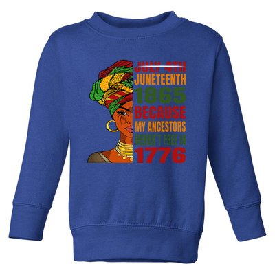 Black Queen Juneteenth 1865 Freedom African American Toddler Sweatshirt