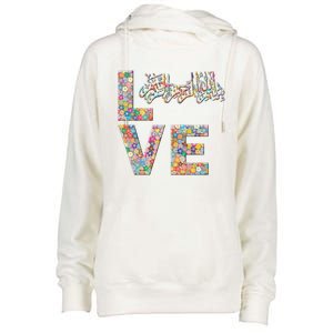 Bismillah Quran Love Flowers Cool Gift Womens Funnel Neck Pullover Hood